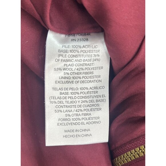 Pendleton Womens Sherpa Fleece Jacket Medium Wool Plaid Pocket - Picture 5 of 6